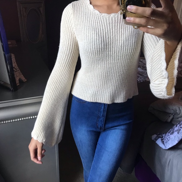 Closet Closing! knit bell sleeve sweater - Picture 5 of 8